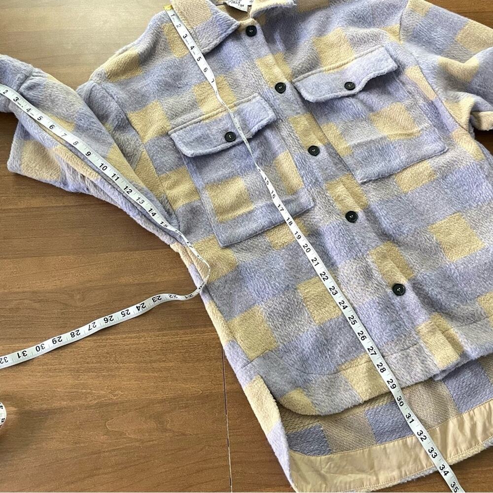 Princess Polly Women’s Keelee Jacket Purple & Cream Check Oversized Shacket XS/S - Picture 11 of 11